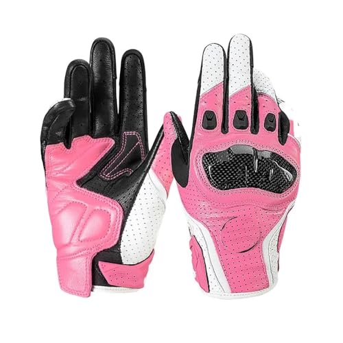 LSHIJI Motorradhandschuhe Motorradhandschuhe Atmungsaktive Sommer Motocross Road Racing Handschuhe Outdoor Reiten Motorräder Fahrer Handschuh Motorrad Handschuhe(Pink,XL) von LSHIJI