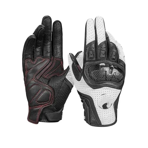 LSHIJI Motorradhandschuhe Motorradhandschuhe Atmungsaktive Sommer Motocross Road Racing Handschuhe Outdoor Reiten Motorräder Fahrer Handschuh Motorrad Handschuhe(White,L) von LSHIJI