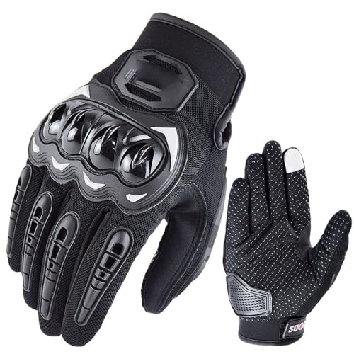 LSHIJI Motorradhandschuhe Motorradhandschuhe Moto Atmungsaktive Motorrad Racing Reiten Fahrrad Schutz Guantes Sommersport Motorrad Handschuhe(Noir,M) von LSHIJI