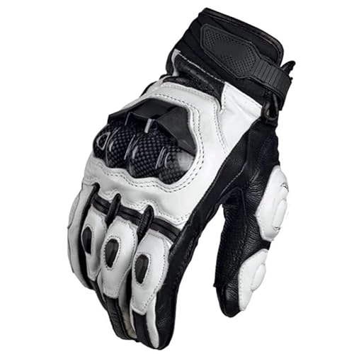 LSHIJI Motorradhandschuhe Motorradhandschuhe Winddicht Wasserdicht Guantes Moto Männer Motorrad Reithandschuhe Touchscreen Moto Motocross Handschuhe Winter Motorrad Handschuhe(S6 White,L) von LSHIJI