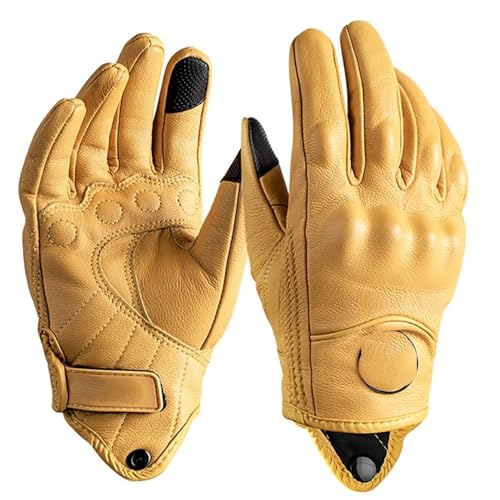 LSHIJI Motorradhandschuhe Retro Motorrad Handschuhe Vintage Männer Frauen Moto Radfahren Winter Handschuhe Motorrad Motocross ATV Motor Guantes Motorrad Handschuhe(S) von LSHIJI