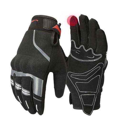 LSHIJI Motorradhandschuhe Sommer Motorrad Handschuhe Reiten Handschuhe Hard Knuckle Handschuhe for Dirt Bike Motocross ATV Motorrad Handschuhe(Style B Black,XL) von LSHIJI