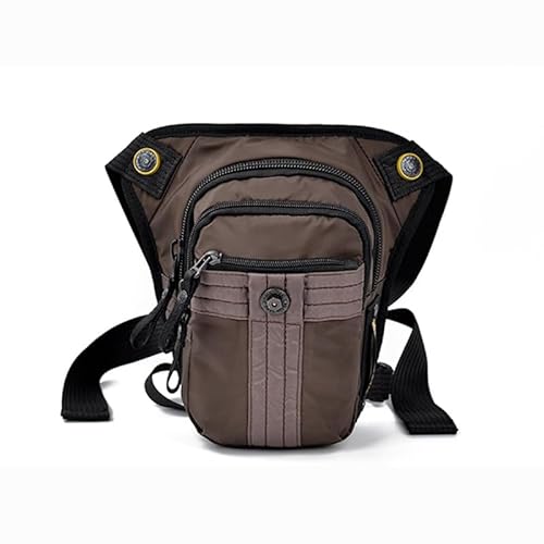 Motorrad Beintasche Männer Taille Pack Gürtel Oberschenkel Tasche Motorrad Fahrer wasserdichte Reise Assault Messenger Hip Drop Fanny Bein Tasche Motorrad Tasche Bein(Coffee) von LSHIJI