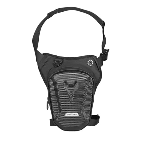 Motorrad Beintasche wasserdichte Motorrad-Wasit-Tasche Drop Leg Seitentasche Hard Shell Hüfttasche Motorrad Drop Leg Bag Fanny Pack Gürtel Bum Taschen Motorrad Tasche Bein(Black with Logo) von LSHIJI