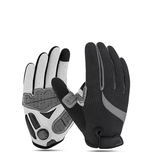 Motorradhandschuhe Fahrradhandschuhe for Herren und Damen, Vollfinger-Touchscreen, stoßfeste MTB-Handschuhe, rutschfest, atmungsaktiv, Thermo-Sporthandschuhe Motorrad Handschuhe(1pair Black,L (8.5-9.5 von LSHIJI