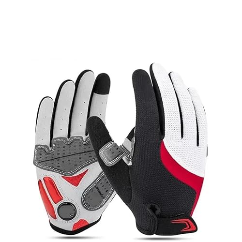 Motorradhandschuhe Fahrradhandschuhe for Herren und Damen, Vollfinger-Touchscreen, stoßfeste MTB-Handschuhe, rutschfest, atmungsaktiv, Thermo-Sporthandschuhe Motorrad Handschuhe(1pair Red,S (6.5-7.5cm von LSHIJI