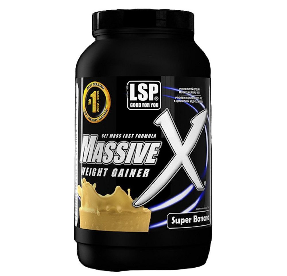 LSP MASSIVE X® Weight Gainer Kalorien Muskelausbau (1200g), Banana Pulver, 1 er Nicht zutreffend à 1,00 St. von LSP