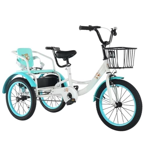 Dreiräder mit Pedalen für 2–10-Jährige, Cruiser-Dreirad mit Einzelbremse, Kettenfahrrad, Tandem-Dreiräder mit Rücksitz, Dreiräder für die tägliche Fahrt, 3-Rad-Fahrrad, Speichenräder von LSQXSS