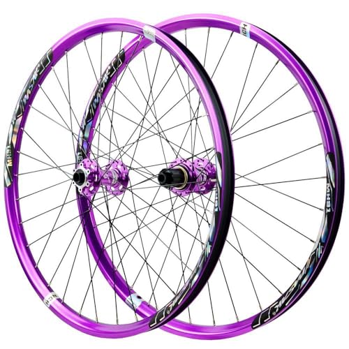 26 27.5 29 Zoll Radsatz Scheibenbremse MTB Steckachse Laufrad Satz Lagernaben 8 9 10 11 12 Gang Kassette Mountainbikes Vorne Hinten Felgen (Color : Purple, Size : 27.5inch) von LSRRYD