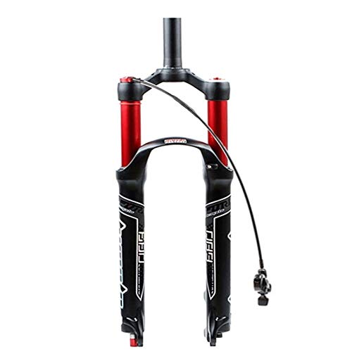LSRRYD MTB Fahrradgabel 26 27.5 29 Zoll Luftstoßdämpfer Fahrrad-Federgabel Remote Lockout Federweg 120mm QR 9mm (Color : Red Straight Tube, Size : 27.5inch) von LSRRYD