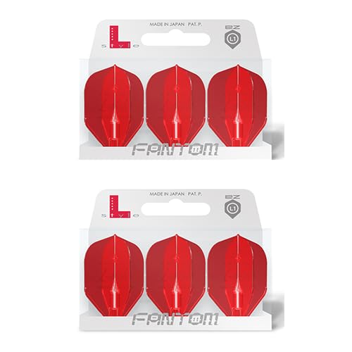 LSTYLE Dart Flights: L1 EZ Fantom Standard - Ultra Durable - für Soft Tip und Steel Tip Darts - Rot 2 Pack von LSTYLE