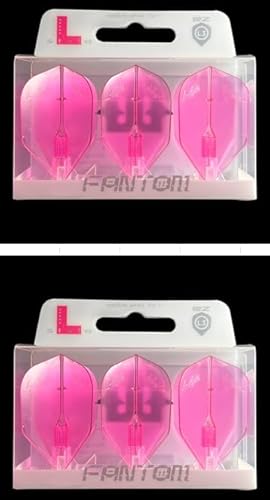 LSTYLE Dart Flights: L3 EZ Fantom Shape - Ultra Durable - für Soft Tip und Steel Tip Darts - Klar Pink 2er-Pack von LSTYLE