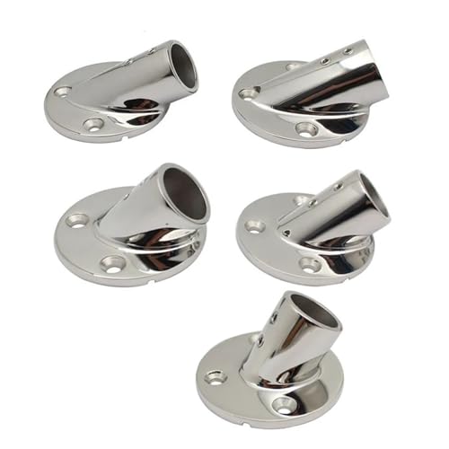 LSYHHXC 7/8' oder 1' 22mm/25mm Rohr Marine 316 Edelstahl Deck Handlauf Schiene Fitting Pfosten Runde Basis Montieren Boot Zubehör(22mm 30degree) von LSYHHXC