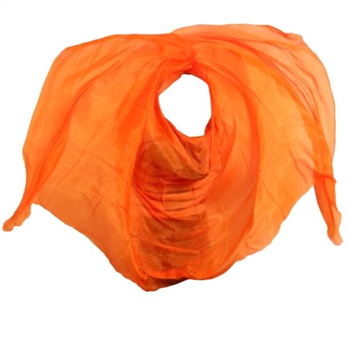 LSYHHXC Bauchtanz-Seidenschleier, Farbverlaufsschal, Performance-Schal, handgefertigt, natürliche echte Seide, handgeworfen, for Erwachsene und Frauen.(Orange,90x200cm) von LSYHHXC