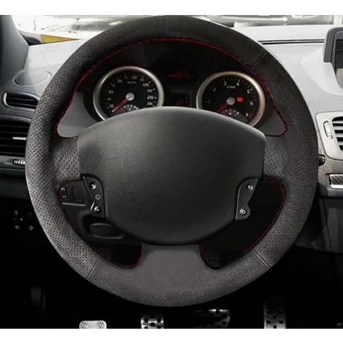 LSYSND Auto-Innenlenkradbezug aus Wildleder, handgenäht, für Renault Megane 2 2003-2008 Kangoo 2008 Scenic 2 2003-2009 von LSYSND