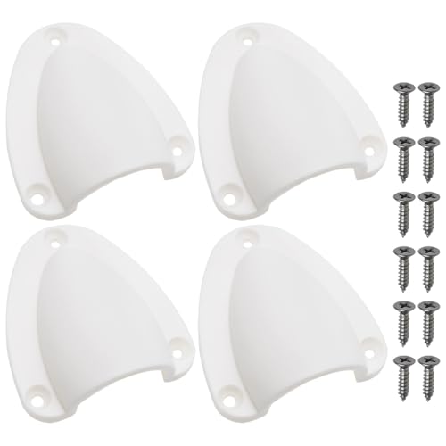 LT Easiyl 4 teilige Marine Entlüftungsabdeckung für Kabel Nylon Entlüftungsabdeckungen Clamshell Entlüftungsmuschel mit Schrauben für Yachten Boote Schiffe (Größe L/weiß) von LT Easiyl