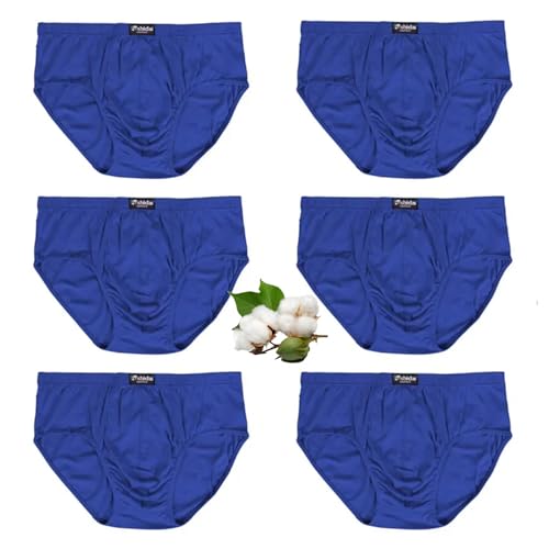 Herren-Unterhosen, atmungsaktiv, große Baumwolle, Übergröße, hohe Taille, Unterwäsche, Multipack (Blau, 6XL) von LTHTX