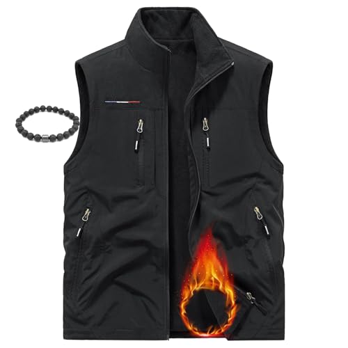 LTHTX Herren Weste Doppelseitige Polarfleece Jagdweste Bodywarmer Winter Ärmellose Jacken für Männer Oberbekleidung Gilets LTHTX Herren Weste Doppelseitige Polarfleece Jagdweste Bodywarmer Winter Ärmellose Jacken für Männer Oberbekleidung Gilets von LTHTX