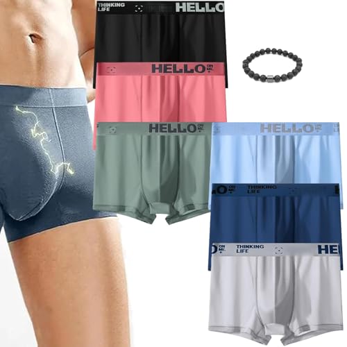 Proplshove Herren-Boxershorts, magnetisch, Komfort-Flex, lockere Passform, weich und atmungsaktiv, Anti-Scheuern, Unterwäsche, Unterhosen (6 Stück, gemischt, Größe 2XL) von LTHTX