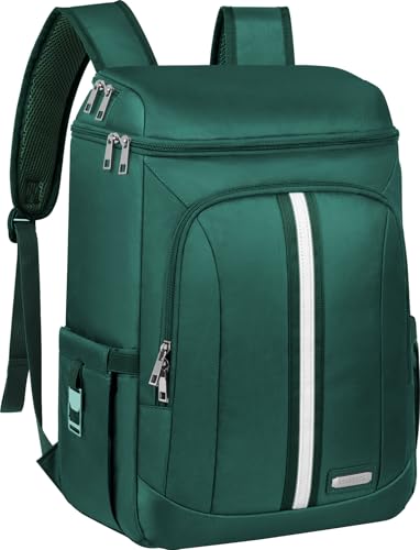 LTINVECK Kühlrucksack, 2 isolierte Fächer, Rucksack, auslaufsicher, doppelstöckig, weich, leicht, Thermo-Kühlbox, Tasche für Damen und Herren, Grün von LTINVECK