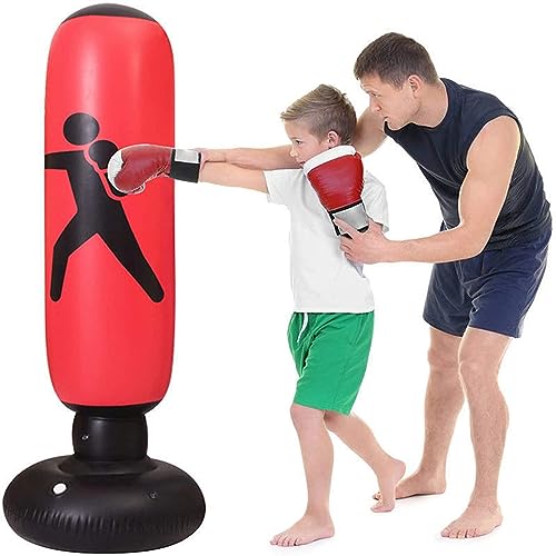Freistehende Boxsäcke für Kinder/Erwachsene,Boxsack gefüllt160 cm für Boxen/Kickboxen,Standboxsäcke Sandsäcke Aufblasbare Sandsäcke Freistehende,Rot Freistehende Boxsäcke für Kinder/Erwachsene,Boxsack gefüllt160 cm für Boxen/Kickboxen,Standboxsäcke Sandsäcke Aufblasbare Sandsäcke Freistehende,Rot von LTLSZRN