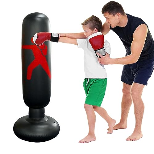 Freistehende Boxsäcke für Kinder/Erwachsene,Boxsack gefüllt160 cm für Boxen/Kickboxen,Standboxsäcke Sandsäcke Aufblasbare Sandsäcke Freistehende,Schwarz Freistehende Boxsäcke für Kinder/Erwachsene,Boxsack gefüllt160 cm für Boxen/Kickboxen,Standboxsäcke Sandsäcke Aufblasbare Sandsäcke Freistehende,Schwarz von LTLSZRN