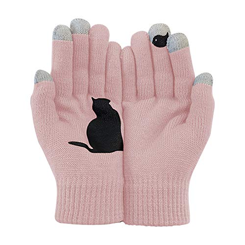 Alpaka Fell Damen- und Outdoor-Herbsthandschuhe Winter-Katzen-Warmdruck-Handschuh Dünne Handschuhe Damen Baumwolle von LTWOTEJNG