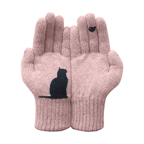 Alpaka Fell Damen- und Outdoor-Herbsthandschuhe Winter-Katzen-Warmdruck-Handschuh Dünne Handschuhe Damen Baumwolle von LTWOTEJNG