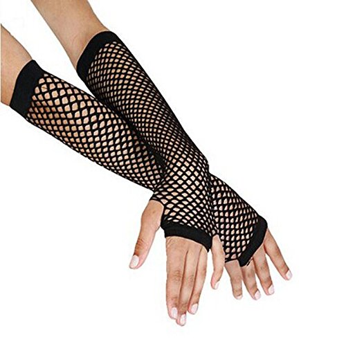 Lace Fishnet Punk Mesh Goth Kostüm Fingerlose Lady Disco Dance Handschuhe Handschuhe Latex Knebel Aufblasbar von LTWOTEJNG