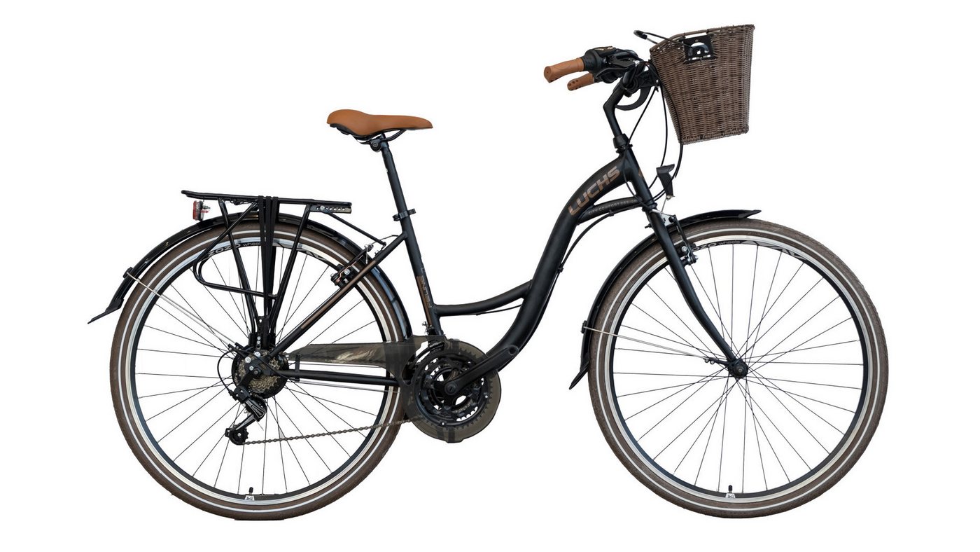 LUCHS Cityrad 26 & 28 Zoll Cityrad Damenfahrrad Hollandrad Fahrrad 21-Gang Shimano, 21 Gang SHIMANO, Kettenschaltung, Fahrrad mit Stil und Funktionalität von LUCHS