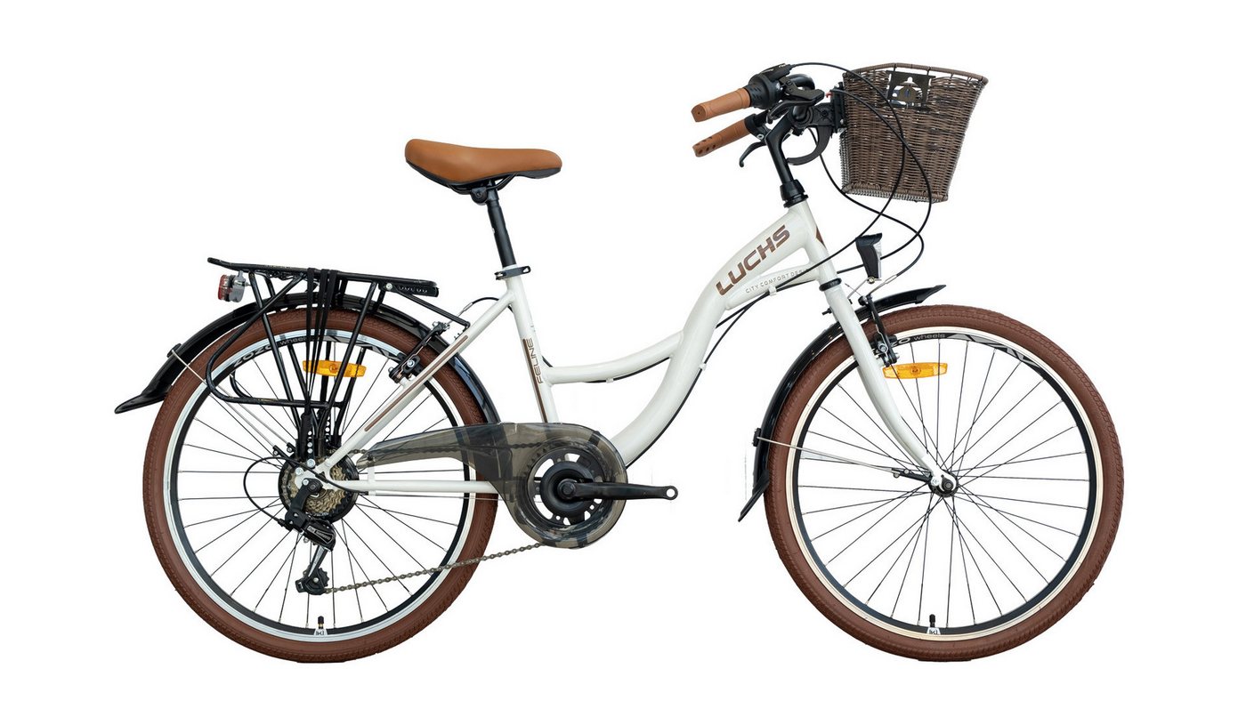 LUCHS Cityrad Feline Citybike Hollandrad Damen Fahrrad 28 Zoll Stilvoll in Ekru, 21 Gang SHIMANO Tourney Schaltwerk, Kettenschaltung, Modernes Design für Stadt und Ausflüge LUCHS Cityrad Feline Citybike Hollandrad Damen Fahrrad 28 Zoll Stilvoll in Ekru, 21 Gang SHIMANO Tourney Schaltwerk, Kettenschaltung, Modernes Design für Stadt und Ausflüge von LUCHS