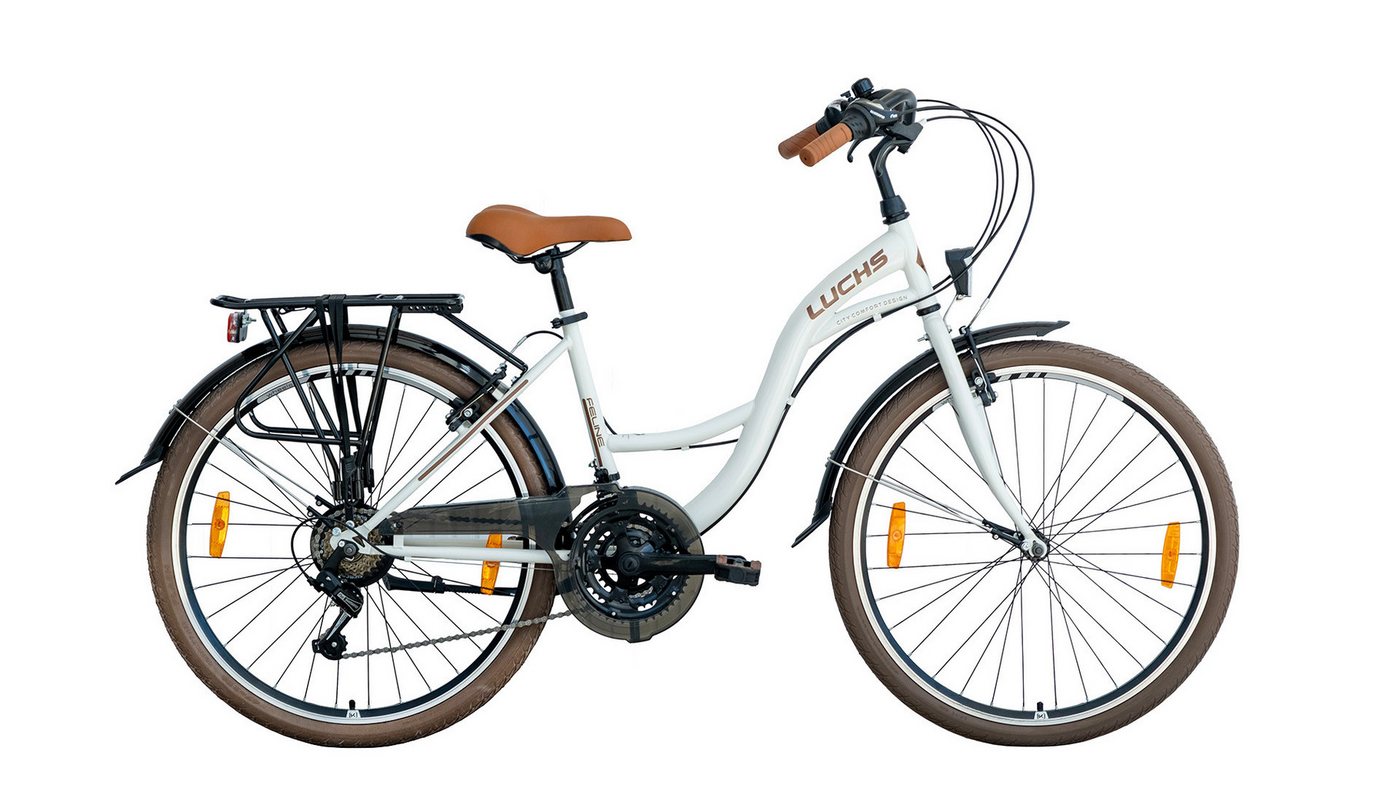 LUCHS Hollandrad Luchs Feline Citybike – Eleganz, Vielseitigkeit und Komfort Hollandrad, 21 Gang SHIMANO, Kettenschaltung, Komfort für jeden Anspruch 4 Farbauswahl, 3 Größen von LUCHS