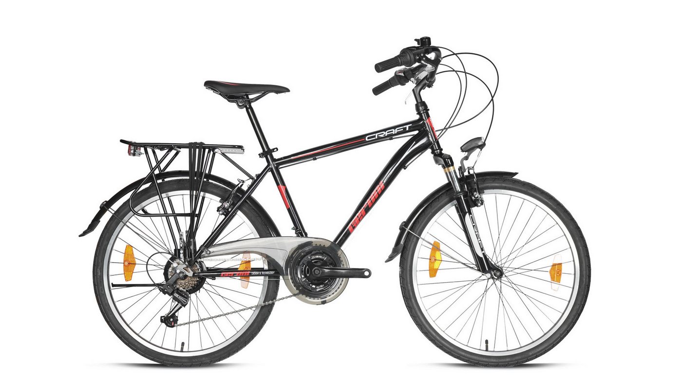 LUCHS Kinderfahrrad Cityrad 24 Zoll Geroni Citybike Jungenrad 21-Gang Shimano Tourney Rad, 21 Gang, Kettenschaltung, 21-G Shimano, ab 135cm, RH40cm, StVZO-Licht, hochwertige Lackierung von LUCHS