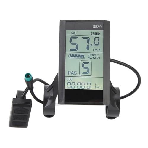 LUCKDANO LCD-Anzeigefeld für Elektroroller, Langlebiges ABS-Material, 24 V, 36 V, 48 V, LCD-S830-Panel mit Wasserdichtem Anschluss, Ersatzzubehör Im Lieferumfang Enthalten von LUCKDANO