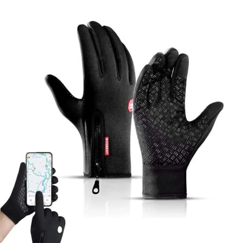 Cozy Season Gloves, Dazzlesport Handschuhe, Winterhandschuhe Herren Damen,Skihandschuhe, Unisex Winter Warm Wasserdicht Touchscreen Handschuhe, Outdoor rutschfeste Fahrradhandschuhe (Schwarz, M) von LUCKKY