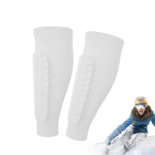 Frost Armours, Frost Armours Ski Shields, Shin Defender Schienbeinschoner, Flexible Schienbeinschoner, Fußball-Schienbeinschoner, Atmungsaktive Schienbeinschoner Mit Wabenpolstern (Weiß, M) von LUCKKY