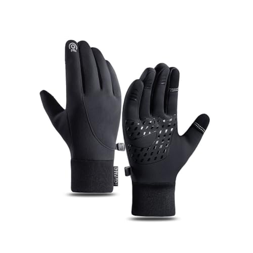 LUCKKY Hochwertige Thermohandschuhe, Premium Thermo Gloves, Herren Winter Touchscreen Thermohandschuh, Laufhandschuhe wasserdichte Winddichte rutschfest Winterhandschuhe (Schwarz, L) von LUCKKY