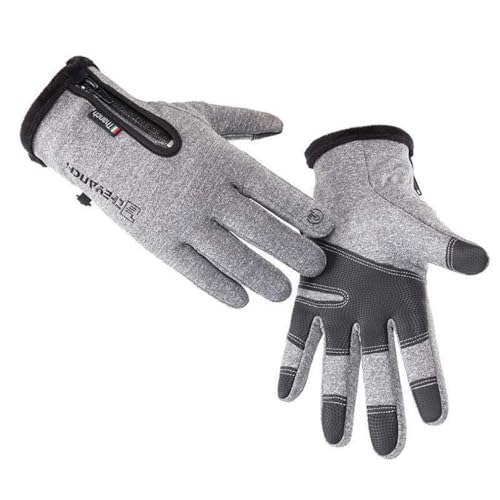 Unisex Winter Warm Waterproof Touch Screen Gloves,Unisex Touchscreen Thermohandschuhe Outdoor rutschfeste Fahrradhandschuhe Warm Winterhandschuhe Skihandschuhe für Herren Damen (Grau, XL) von LUCKKY