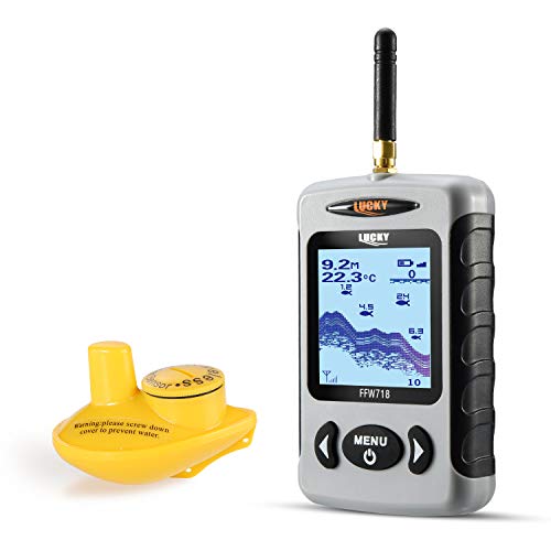 LUCKY Drahtloser Fischfinder Sonarsensor Tragbarer Sonar Fischfinder LCD Display Tiefenmesser zum Angeln Eisfischen Kajakfischen LUCKY Drahtloser Fischfinder Sonarsensor Tragbarer Sonar Fischfinder LCD Display Tiefenmesser zum Angeln Eisfischen Kajakfischen von LUCKY