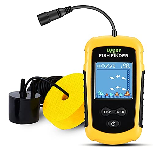 LUCKY Kajak Tragbares Fisch Tiefenmesser Wasser Handlich Fisch Finder Sonar Gießbar Kajak Boote Fischfinder Geber Angeln LCD Display FFC1108 von LUCKY