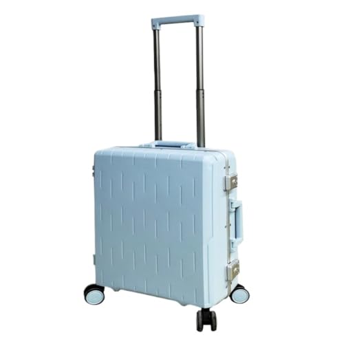 LUDAOER Trolley-Koffer Gepäckkoffer for Männer Und Frauen, 24-Zoll-Boarding-Code-Box-Trolley, Aluminiumrahmen, Seitenhaken-Koffer Reisekoffer (Color : Blue, Size : 24in) von LUDAOER