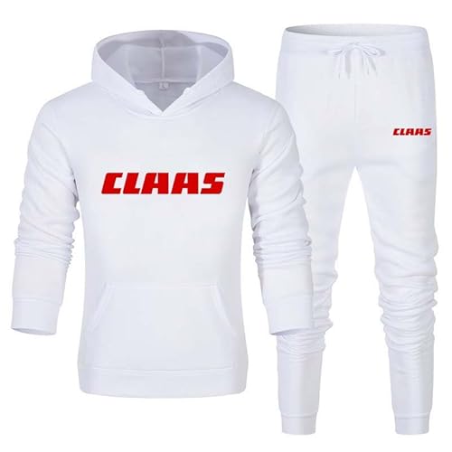 LUFPOTH Trainingsanzüge Für Herren CL_AAS Jogginganzug Sportanzug 2-Teilig Set Kapuzenpullover Jogginghose Mode Unisex Hoodie Sweatshirt Streetwear,3XL, White von LUFPOTH