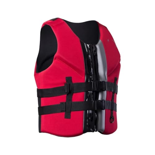 Schwimmjacke für Erwachsene, Neopren-Schwimmweste, professionelles Surfen, Boot, Tauchen, Schnorcheln, Rettungsweste, EPE-Auftriebsjacke (Rot, M) von LUIVZD