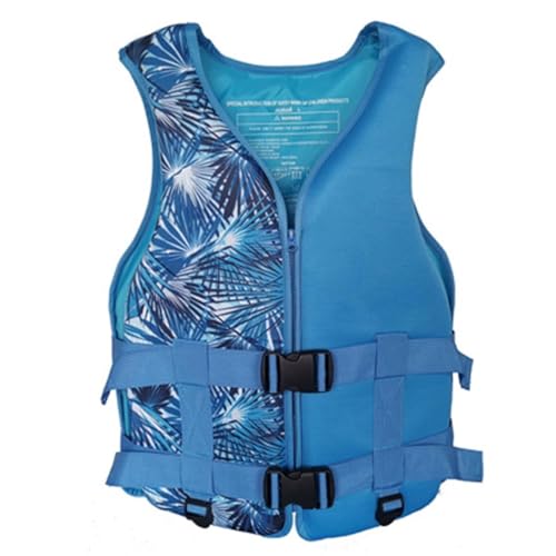 Schwimmjacke für Erwachsene, verstellbare Sicherheits-Schwimmwesten, atmungsaktiv, doppellagiger Sicherheitsgurt, wasserdicht, feuchtigkeitsbeständig, Neopren-Schwimmweste (Blau, M) von LUIVZD