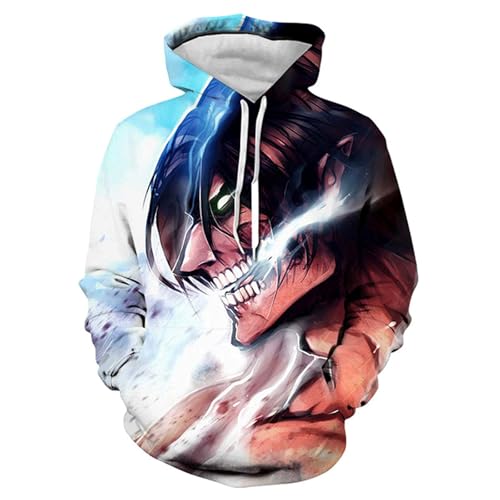 LULIMED Attack On Titan Herren Graphic Logo Cardigan Sweatshirts Harajuku Oversized Zip Up Mäntel Hoodies Streetwear Jacken-color02||4XL von LULIMED