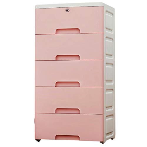 LULUMAIC 42 cm breiter Schlitz-Aufbewahrungsschrank, Schubladentyp, Schlafsaal-Rack, schmales Badezimmer, Kunststoff-Aufbewahrungsbox (Farbe: Rosa, Größe: 4 Schichten) von LULUMAIC