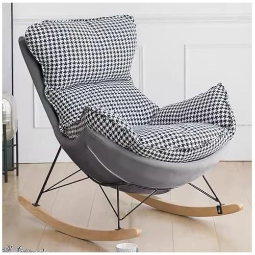 LULUMAIC Einzelsofa-Liegestuhl, Liegestuhl, Schaukelstuhl, technischer Stoff, Balkon, Zuhause, Lounge-Stühle, Faule Schaukelstühle für Wohnzimmer, Schlafzimmer (Grau B) von LULUMAIC