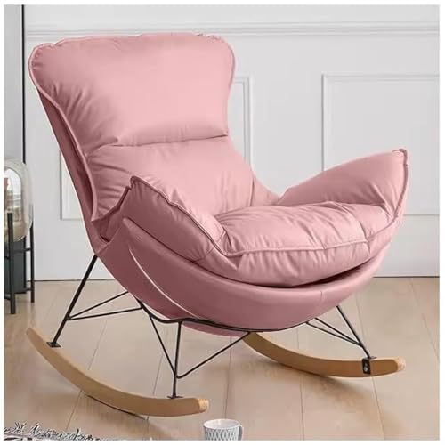 LULUMAIC Einzelsofa-Liegestuhl, Liegestuhl, Schaukelstuhl, technischer Stoff, Balkon, Zuhause, Lounge-Stühle, Faule Schaukelstühle für Wohnzimmer, Schlafzimmer (Rosa) von LULUMAIC