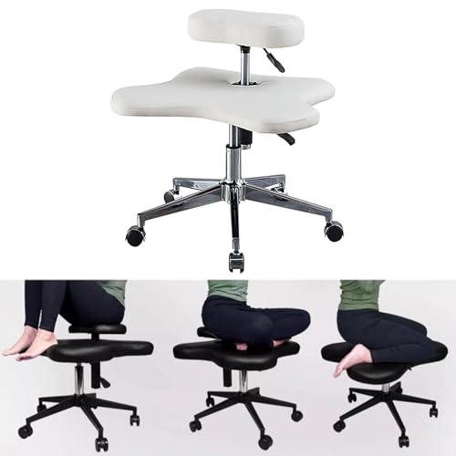 LULUMAIC Ergonomischer Kniestuhl, Stuhl mit gekreuzten Beinen, Meditationsstuhl mit Rollen, reduziert Rücken- und Nackenbelastung, für Zuhause und Büro (Einheitsgröße) von LULUMAIC