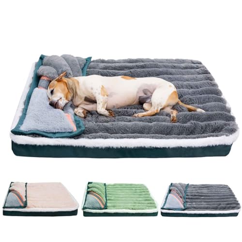 LULUMAIC Hundebetten, rutschfestes Hundebett, Haustiersofa mit Kissen, orthopädische Hundebox-Matratze mit waschbarem Bezug, Haustierbettmatte für große, mittelgroße und kleine Hunde, Rosa, M von LULUMAIC